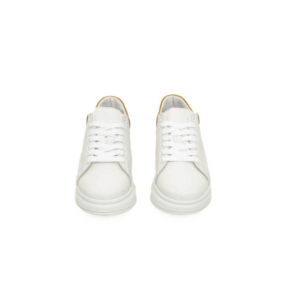 Cerruti 1881 White Cowhide Women Platform Sneaker - Hilstor