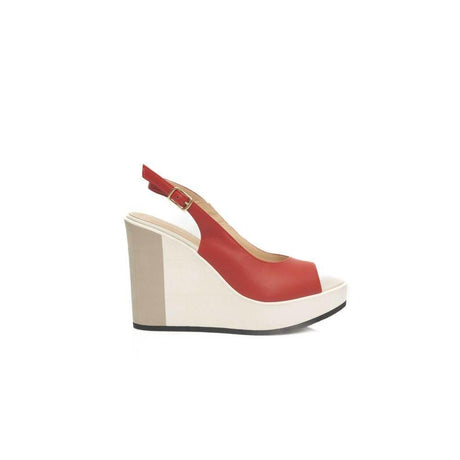 Cerruti 1881 Red Calfskin Women Sandal - Hilstor