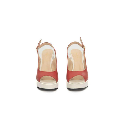 Cerruti 1881 Red Calfskin Women Sandal - Hilstor