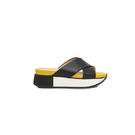Cerruti 1881 Black Calfskin Women Sandal - Hilstor