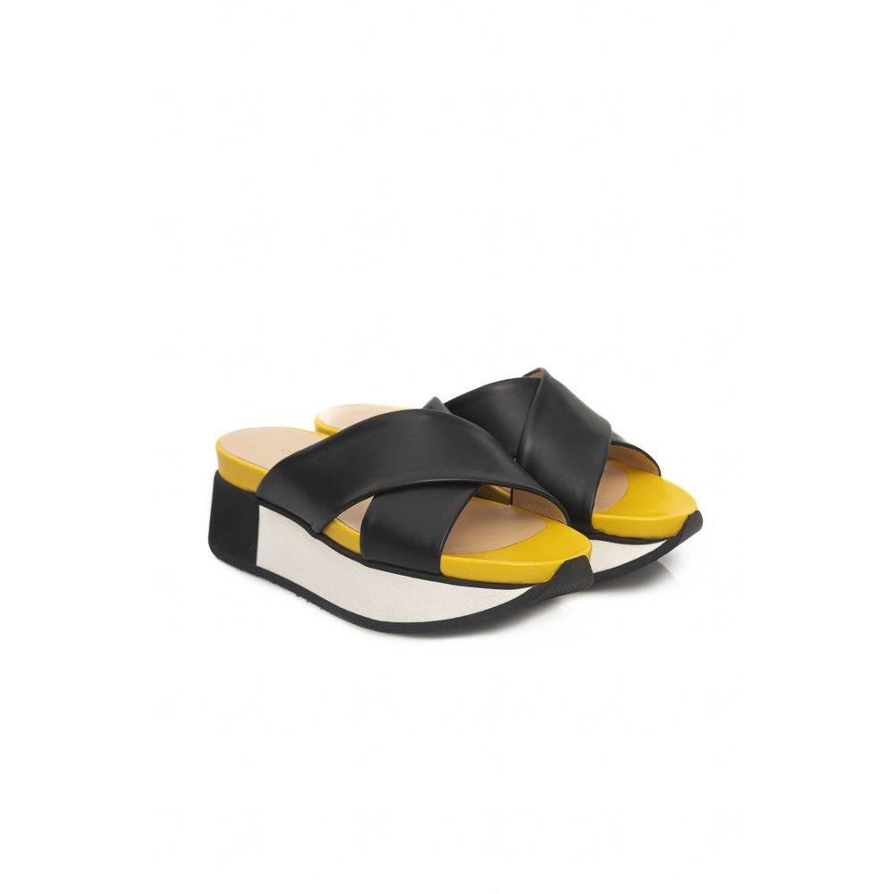 Cerruti 1881 Black Calfskin Women Sandal - Hilstor