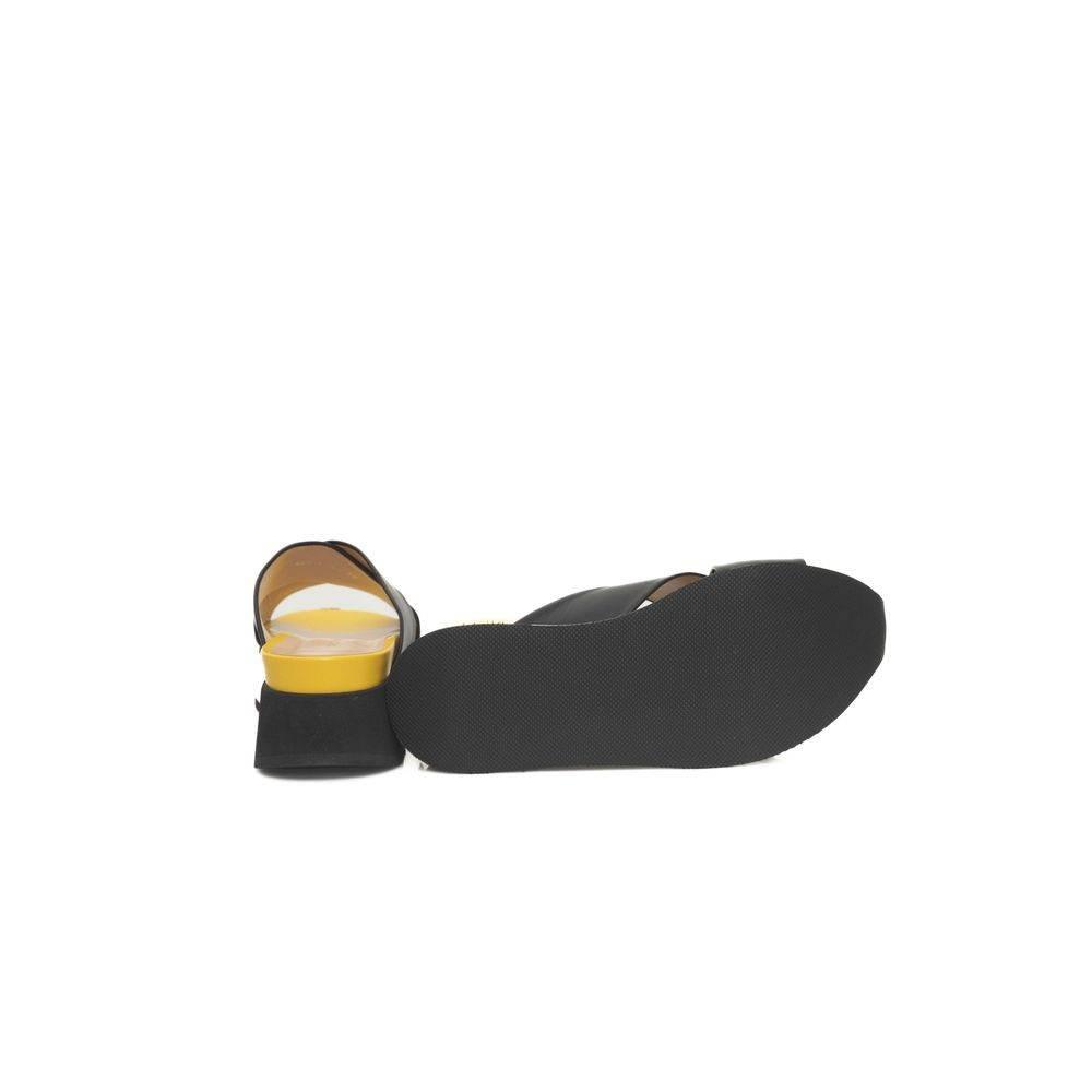 Cerruti 1881 Black Calfskin Women Sandal - Hilstor