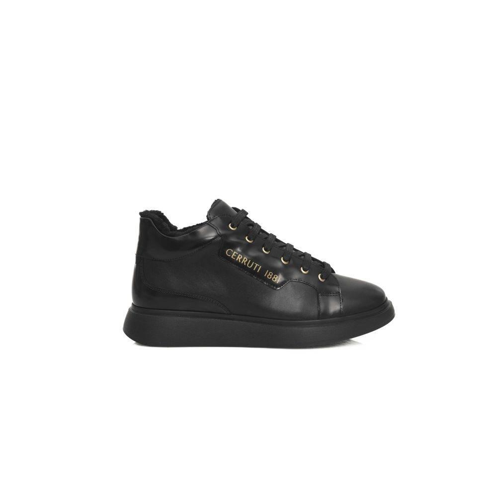 Cerruti 1881 Black Leather Women Sneaker - Hilstor
