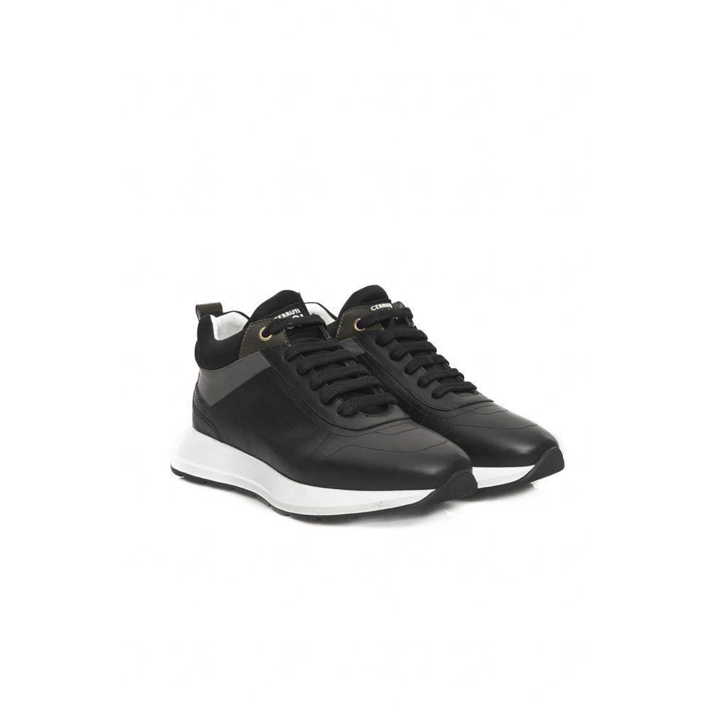 Cerruti 1881 Black Leather Women Sneaker - Hilstor