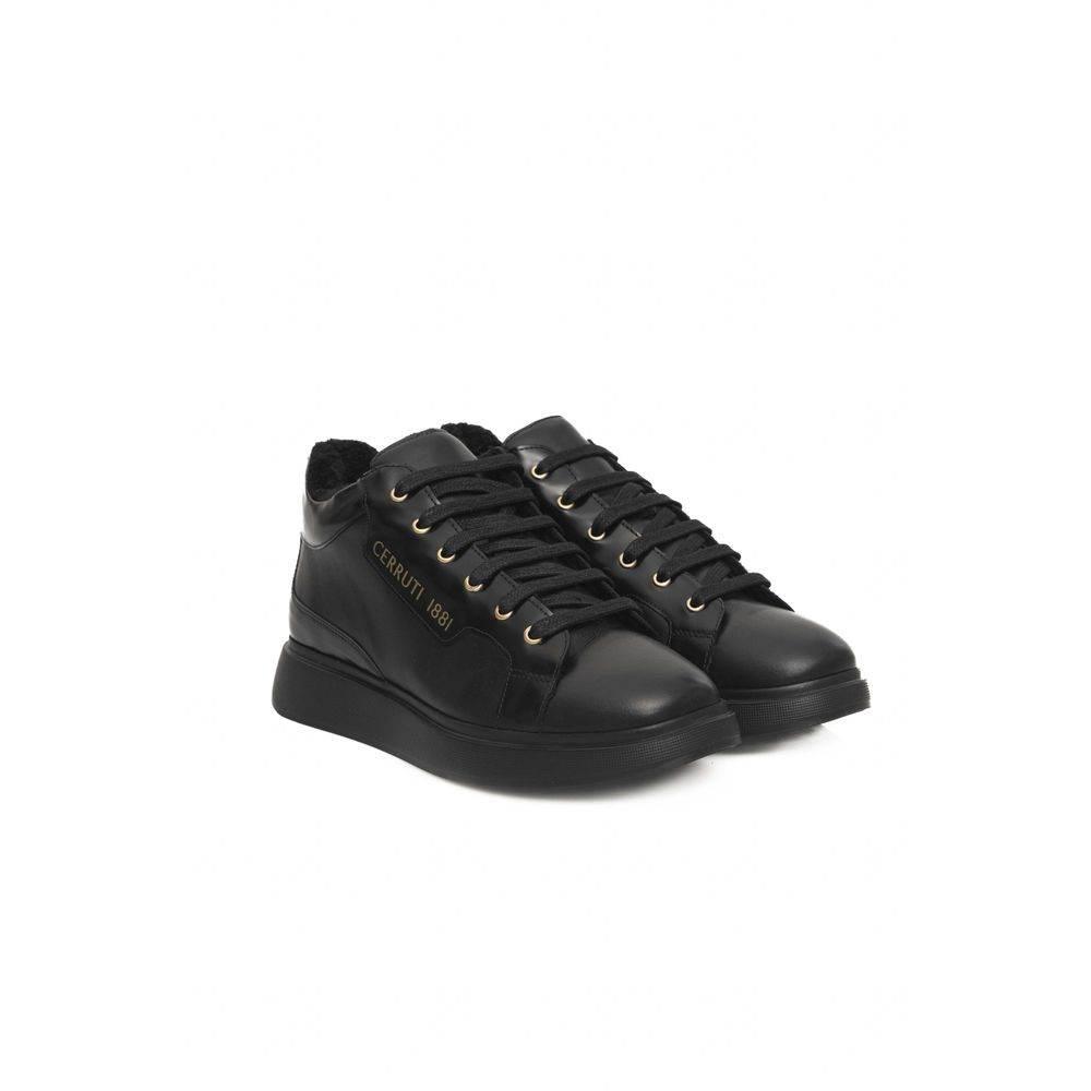 Cerruti 1881 Black Leather Women Sneaker - Hilstor