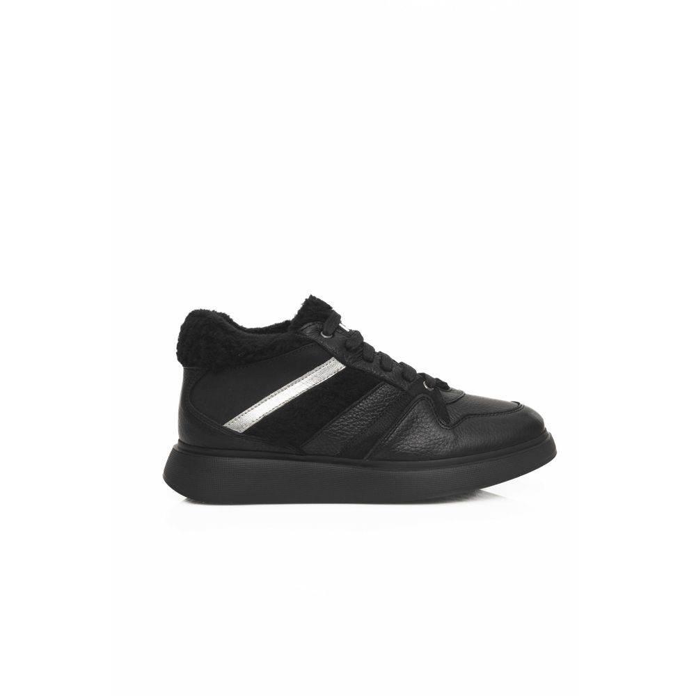 Cerruti 1881 Black Cowhide Women Platform Sneaker - Hilstor