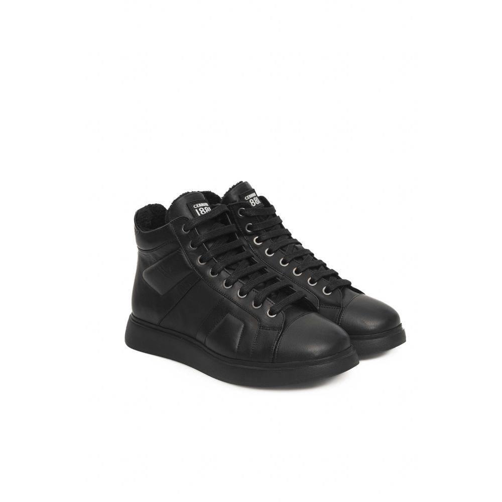 Cerruti 1881 Black Cowhide Women Sneaker - Hilstor