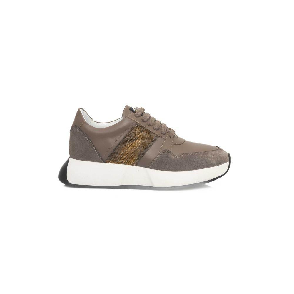 Cerruti 1881 Beige Cowhide Women Sneaker - Hilstor