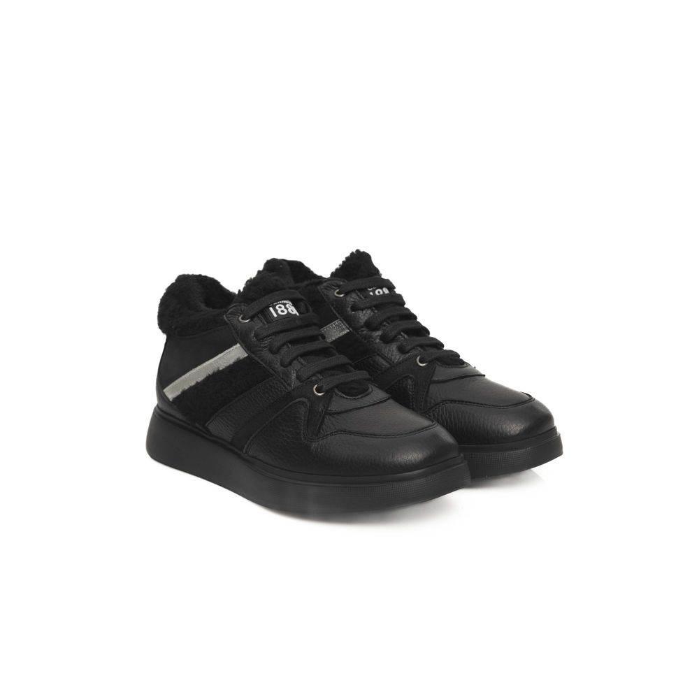 Cerruti 1881 Black Cowhide Women Platform Sneaker - Hilstor