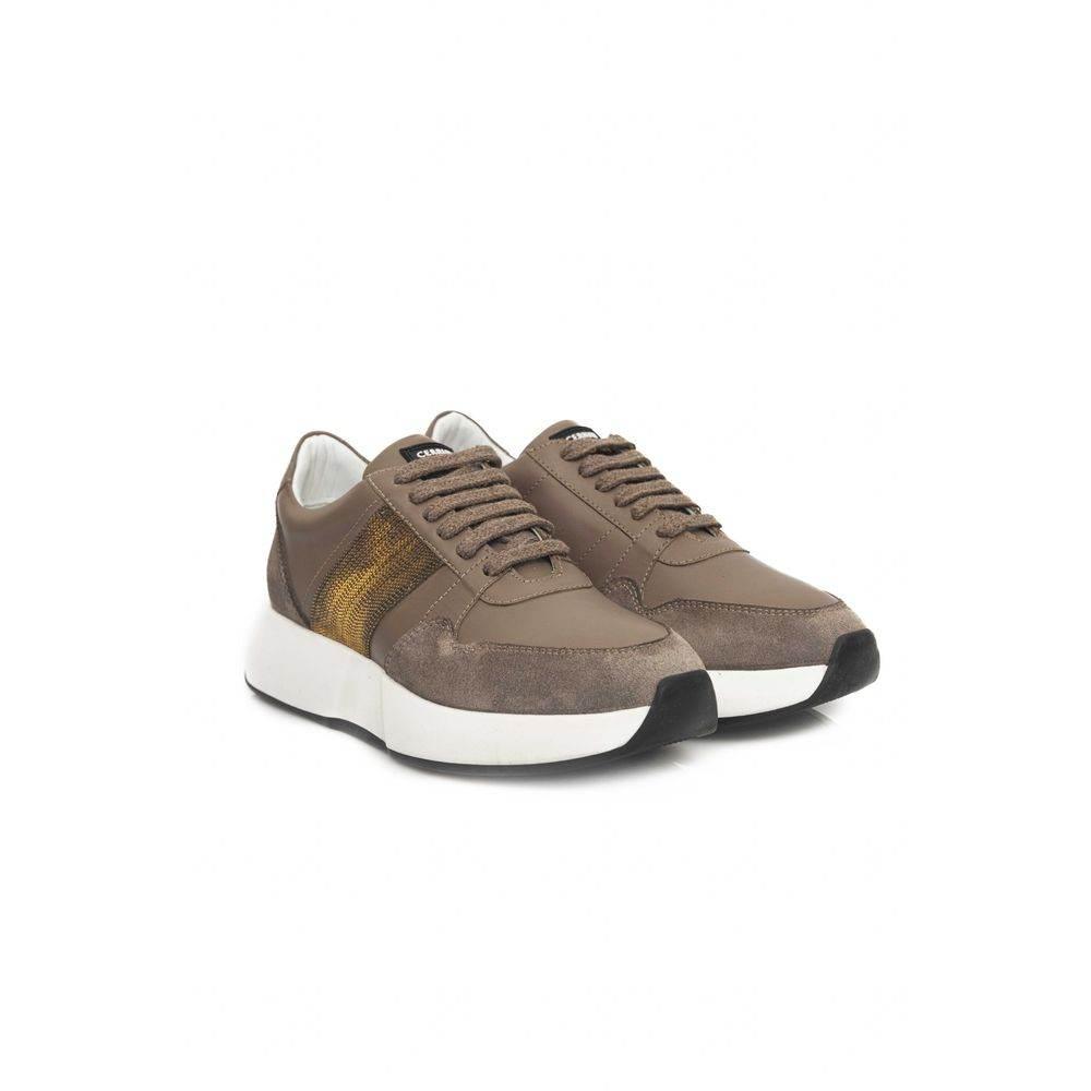 Cerruti 1881 Beige Cowhide Women Sneaker - Hilstor