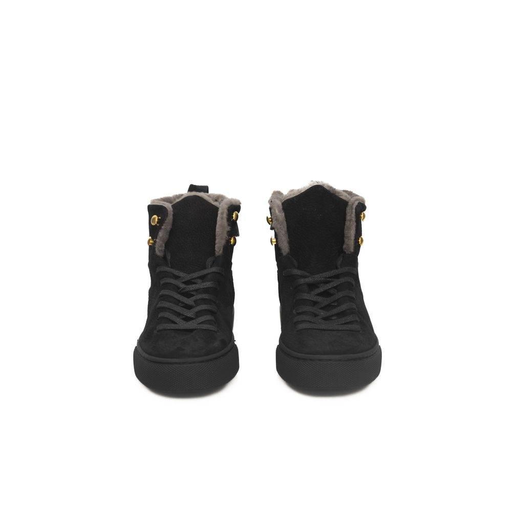 Cerruti 1881 Black Cowhide Women High Sneaker - Hilstor