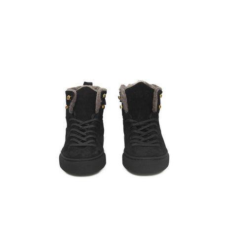 Cerruti 1881 Black Cowhide Women High Sneaker - Hilstor