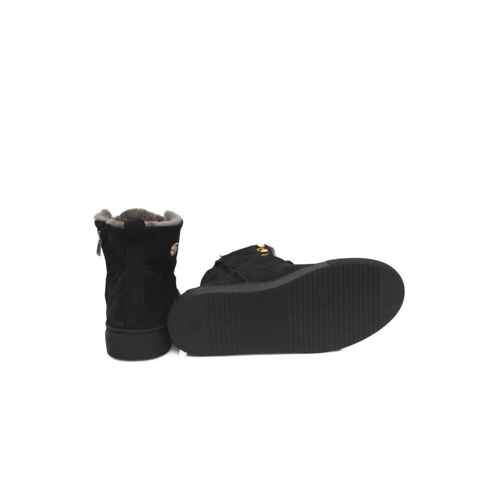 Cerruti 1881 Black Cowhide Women High Sneaker - Hilstor