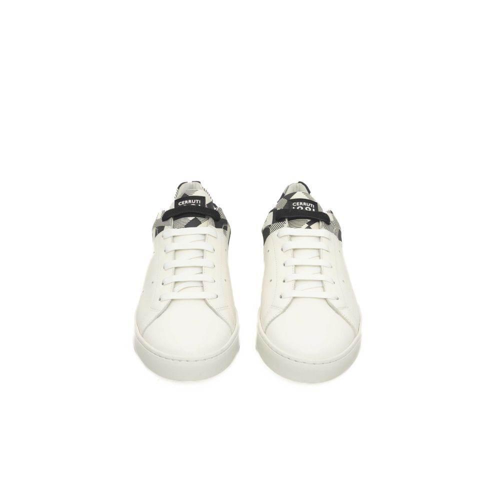 Cerruti 1881 White Calfskin Men Sneaker - Hilstor