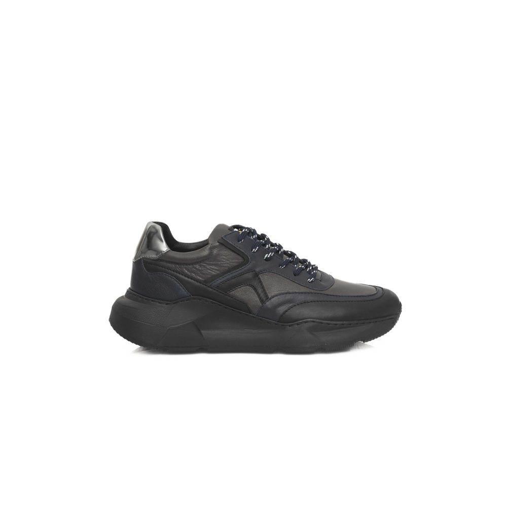 Cerruti 1881 Blue Cowhide Men Sneaker - Hilstor