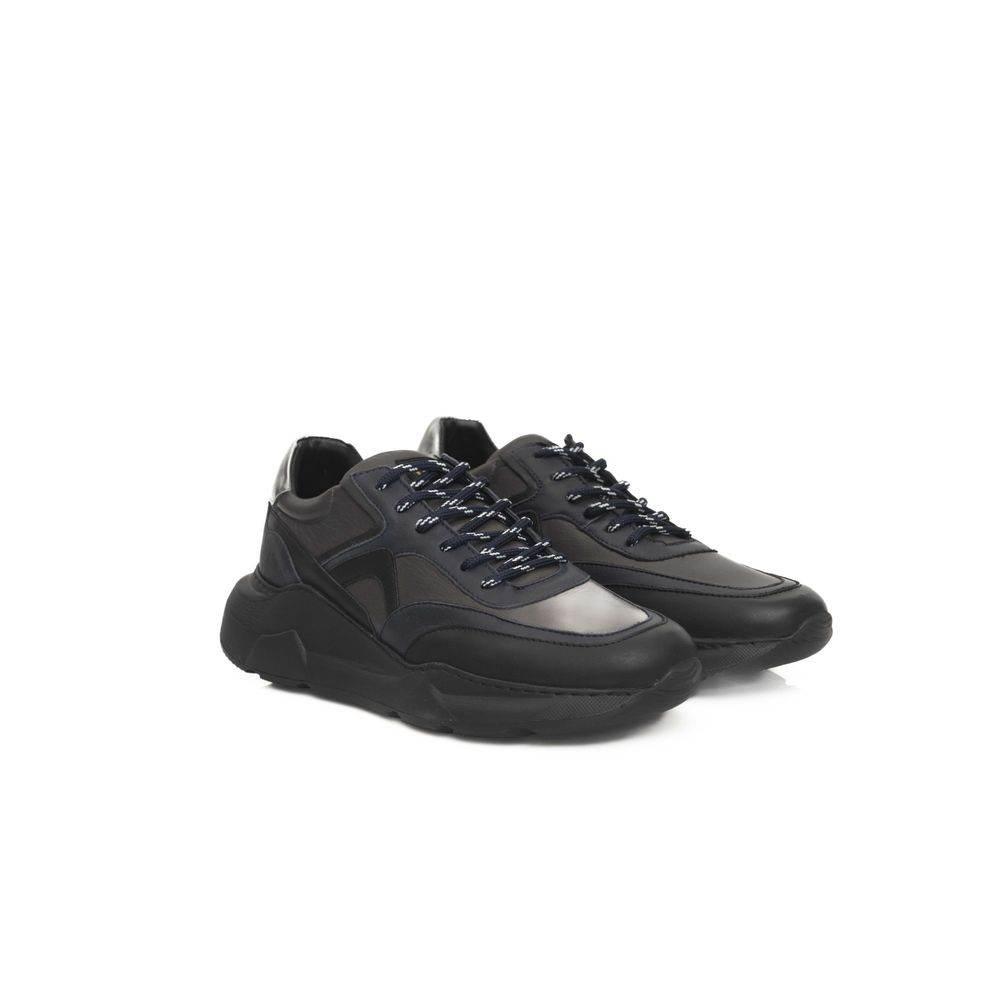 Cerruti 1881 Blue Cowhide Men Sneaker - Hilstor