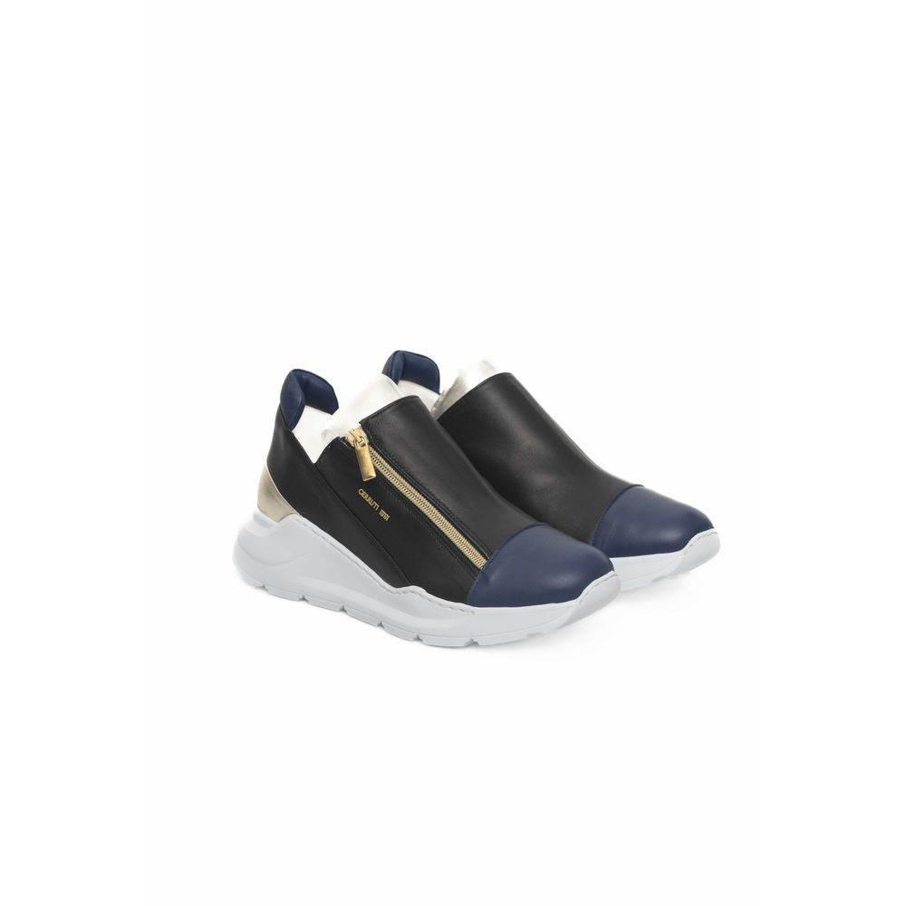 Cerruti 1881 Black Goatskin Women Sneaker - Hilstor