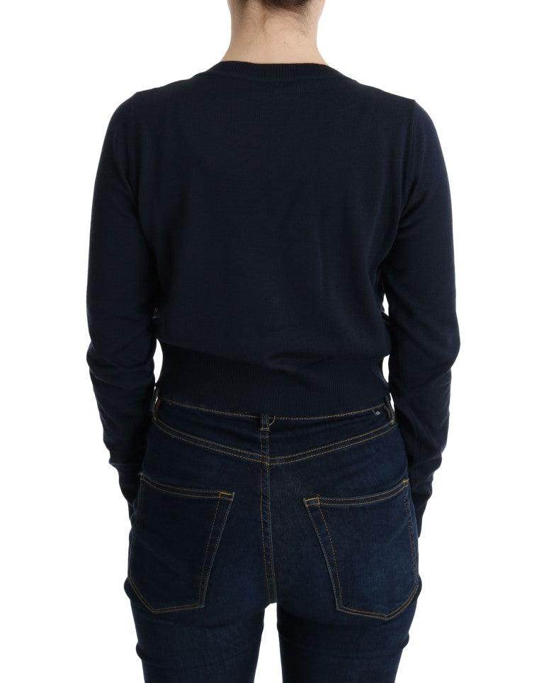 MARGHI LO' Blue Wool Blouse Sweater - Hilstor