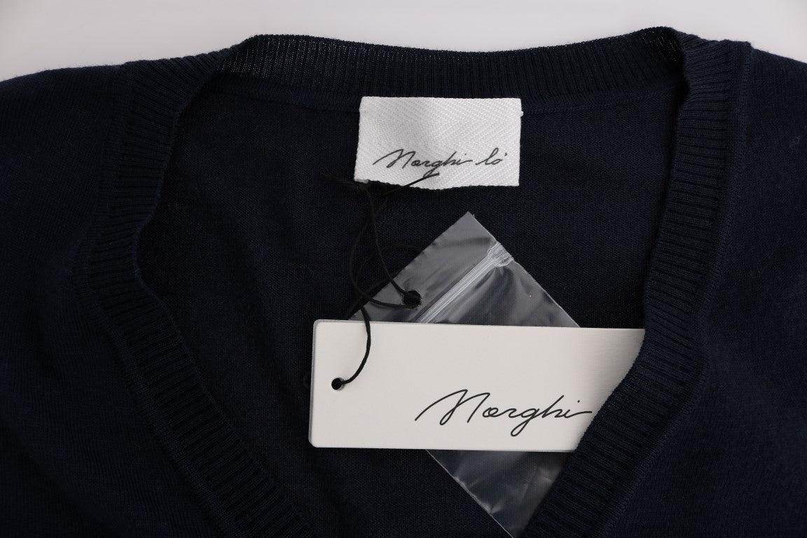 MARGHI LO' Blue Wool Blouse Sweater - Hilstor