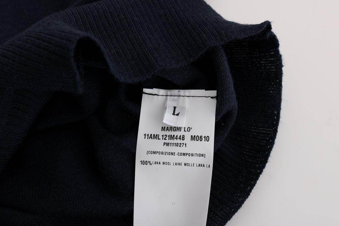 MARGHI LO' Blue Wool Blouse Sweater - Hilstor