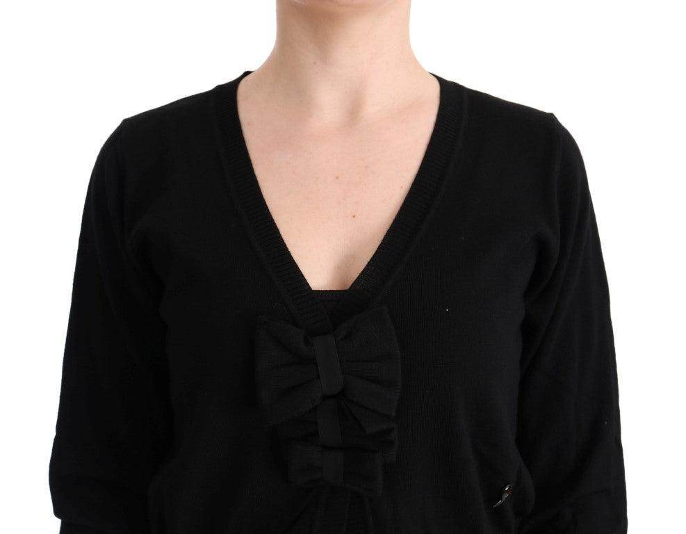 MARGHI LO' Black Wool Blouse Sweater - Hilstor
