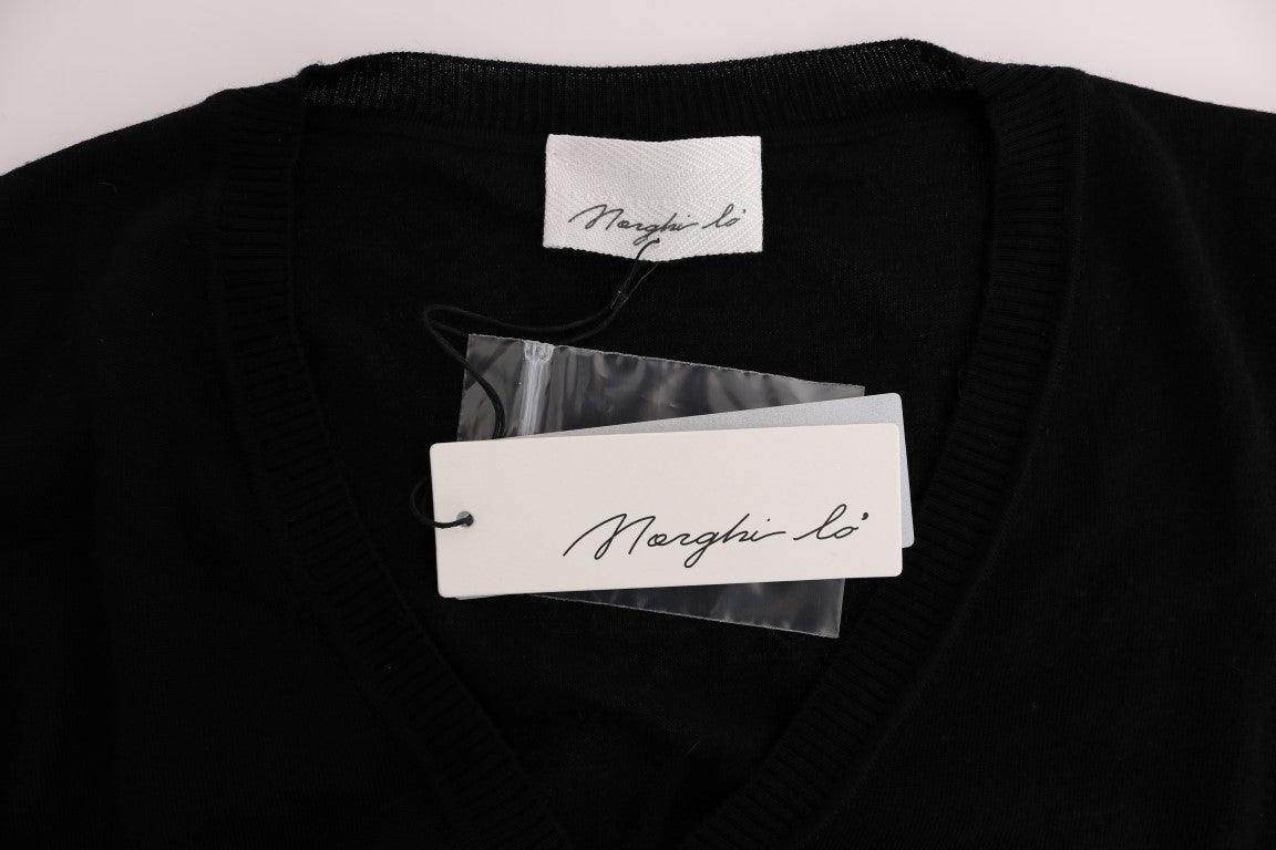 MARGHI LO' Black Wool Blouse Sweater - Hilstor