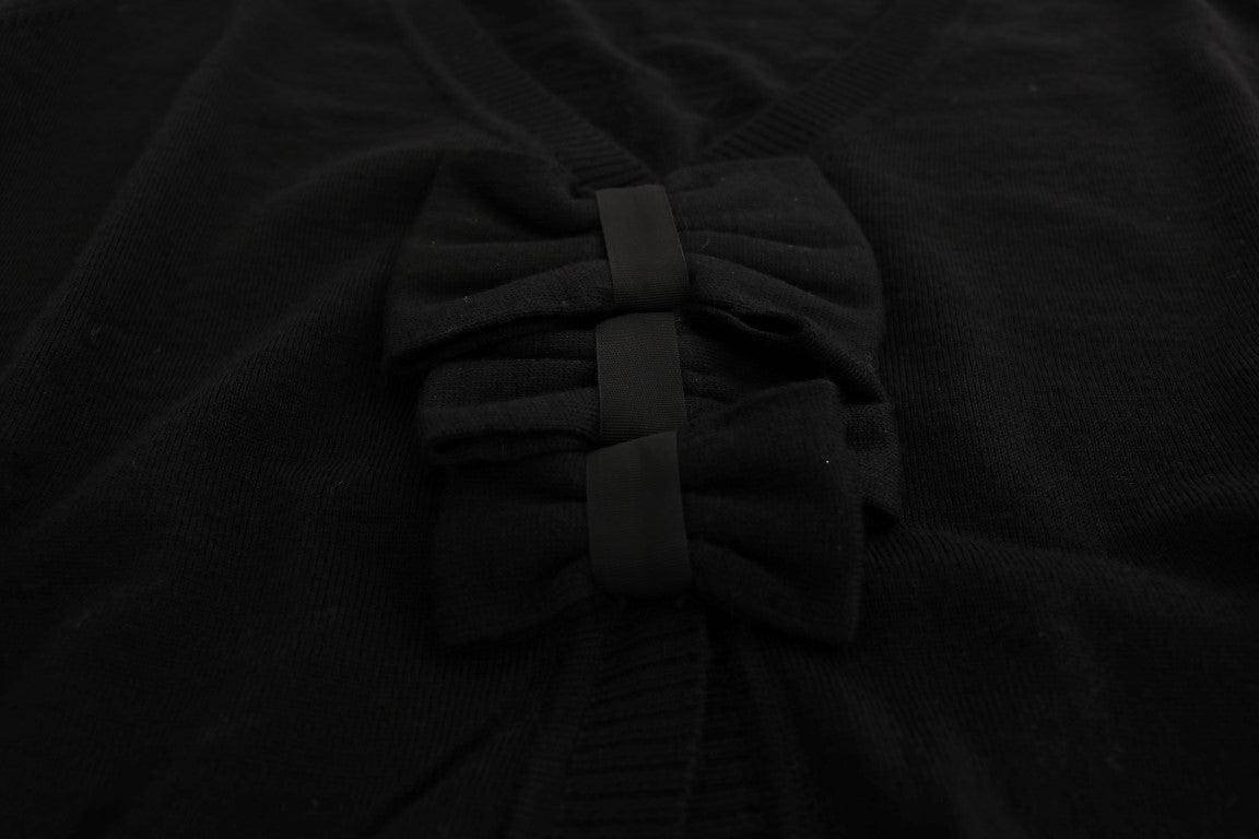 MARGHI LO' Black Wool Blouse Sweater - Hilstor