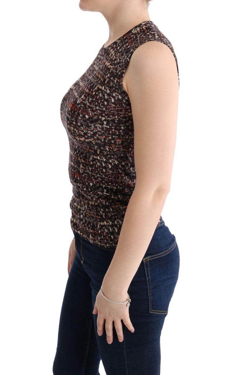 Dolce & Gabbana Sleeveless Multicolor Knit Wool Top - Hilstor