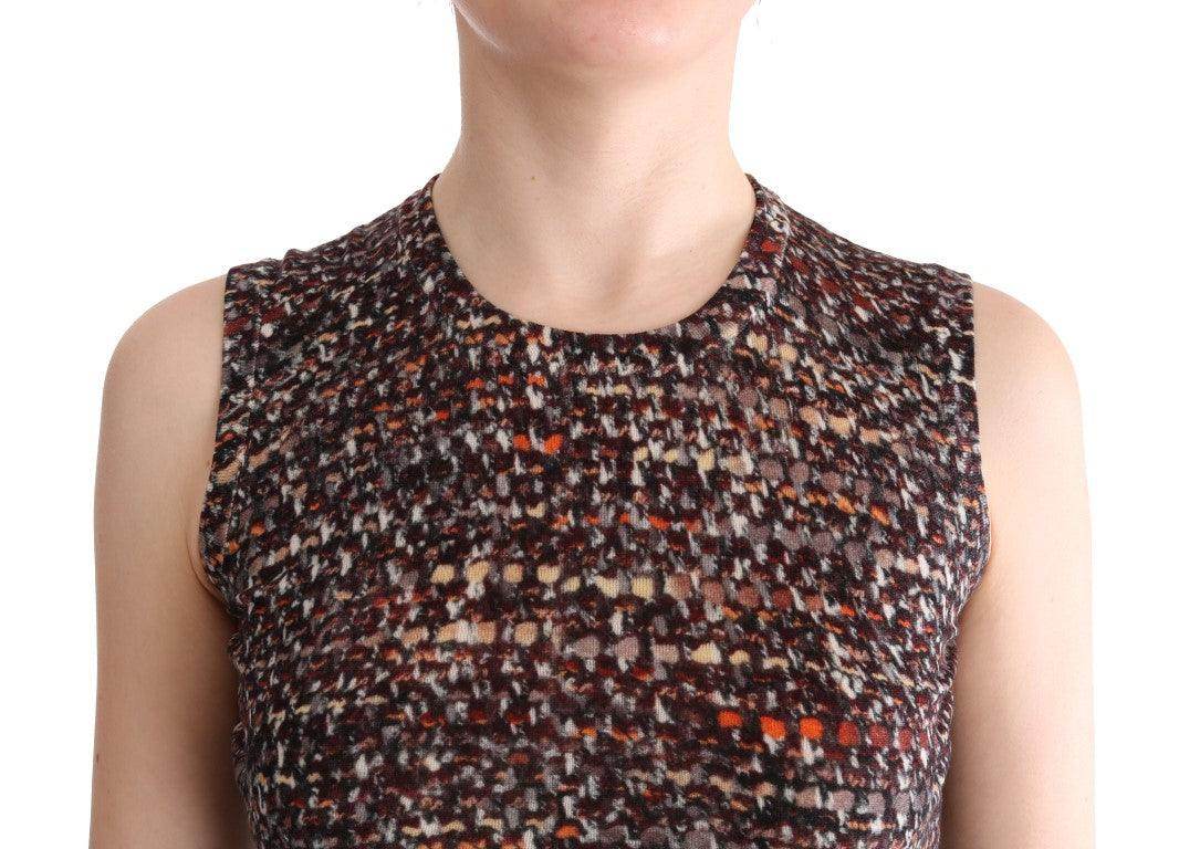 Dolce & Gabbana Sleeveless Multicolor Knit Wool Top - Hilstor