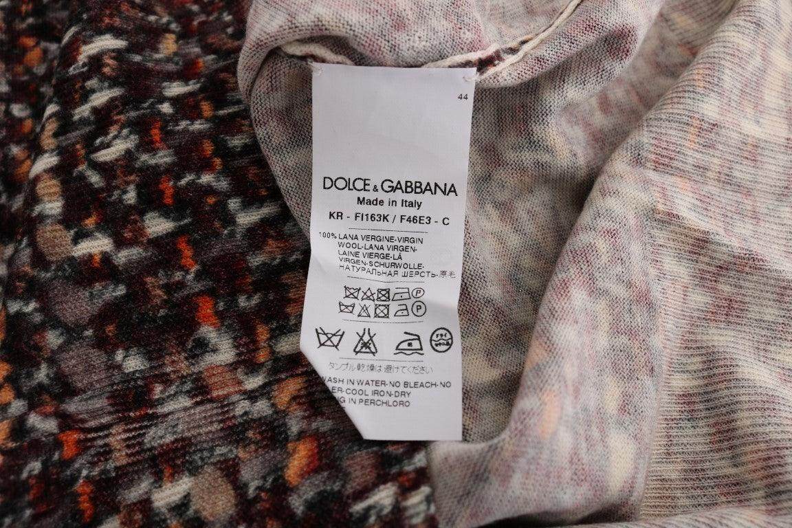 Dolce & Gabbana Sleeveless Multicolor Knit Wool Top - Hilstor