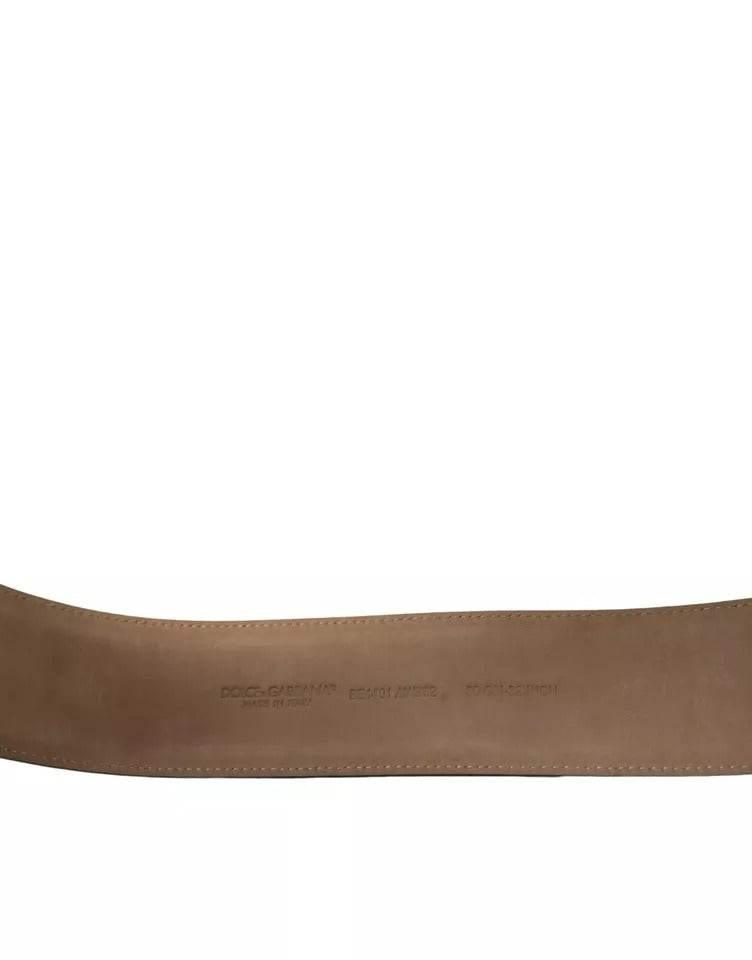 Dolce & Gabbana Black Leather Gold Oval Metal Buckle Belt - Hilstor