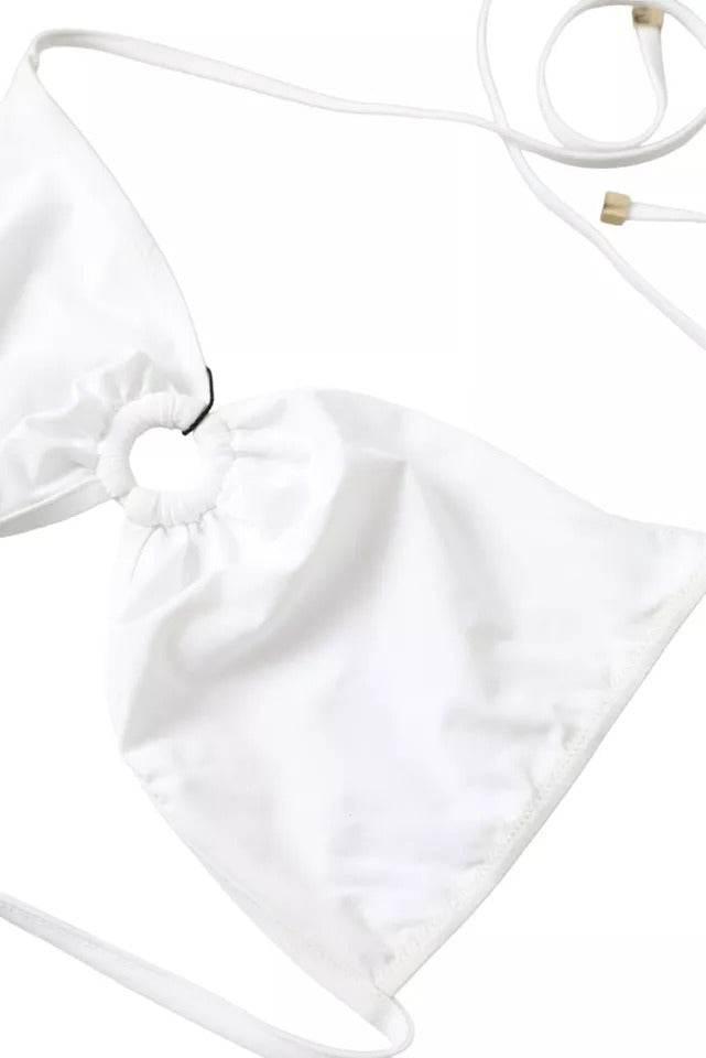 Dolce & Gabbana White Nylon Stretch Swimwear Top Bikini - Hilstor