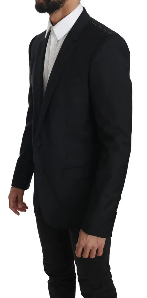 Dolce &amp; Gabbana Black Slim Jacket Coat Blazer MARTINI