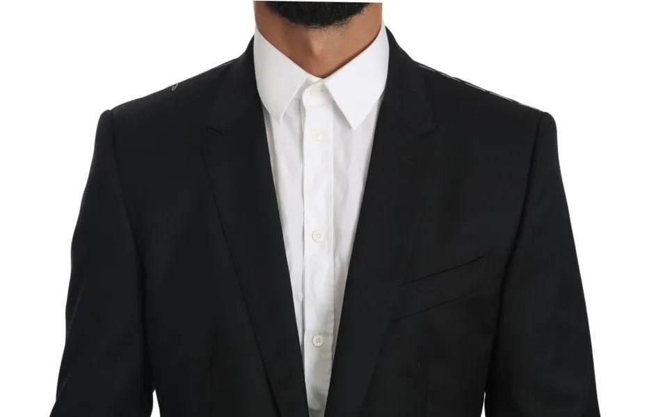 Dolce & Gabbana Black Slim Jacket Coat Blazer MARTINI - Hilstor
