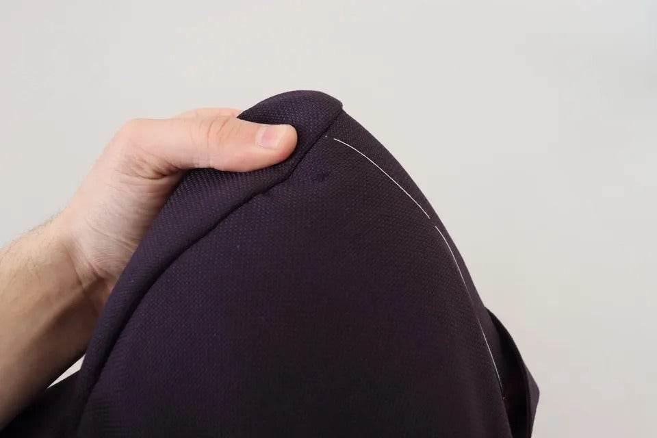 Dolce & Gabbana Purple Logo Single Breasted Wool Blazer - Hilstor