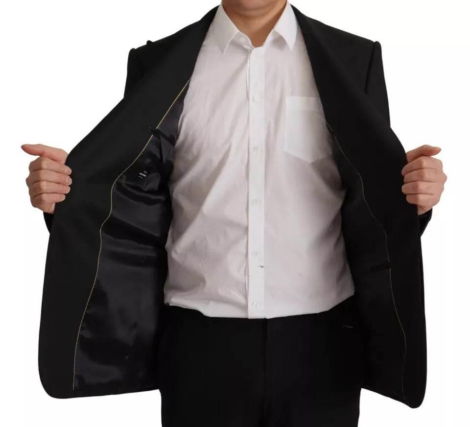 Dolce & Gabbana Black Polyester Single Breasted BlazerJacket - Hilstor