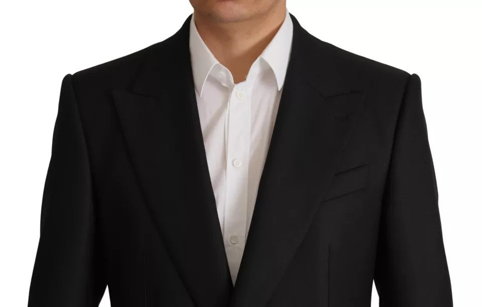 Dolce &amp; Gabbana sort polyester enkeltradet blazerjakke