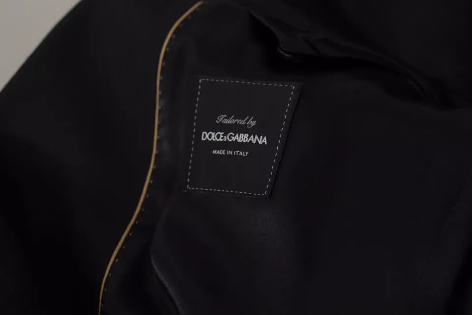 Dolce &amp; Gabbana sort polyester enkeltradet blazerjakke