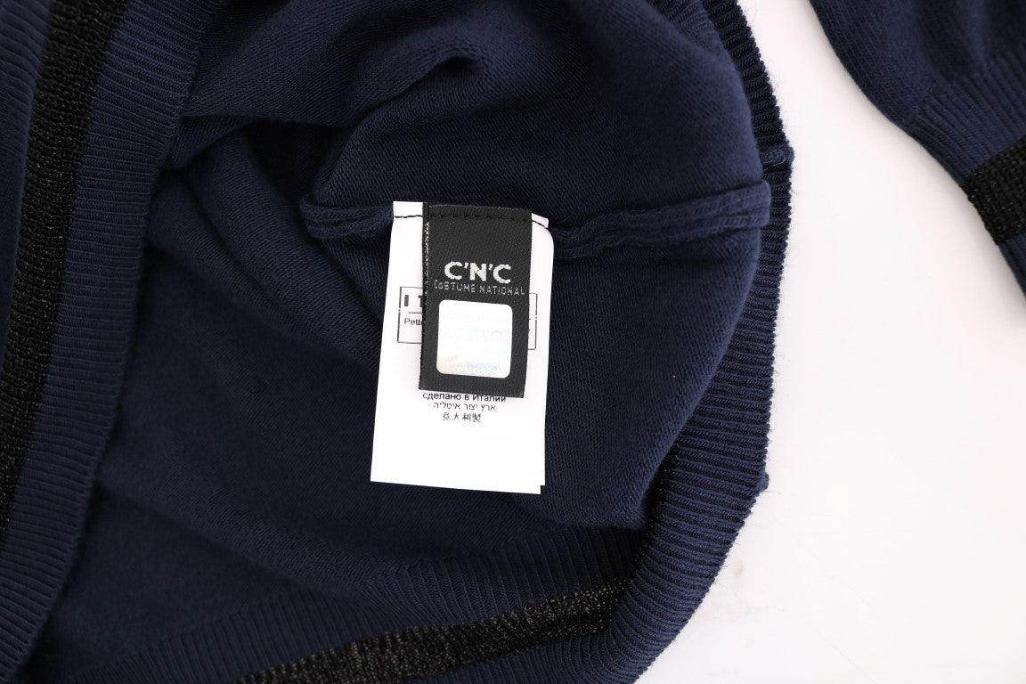 Costume National Blue V-neck Viscose Sweater - Hilstor