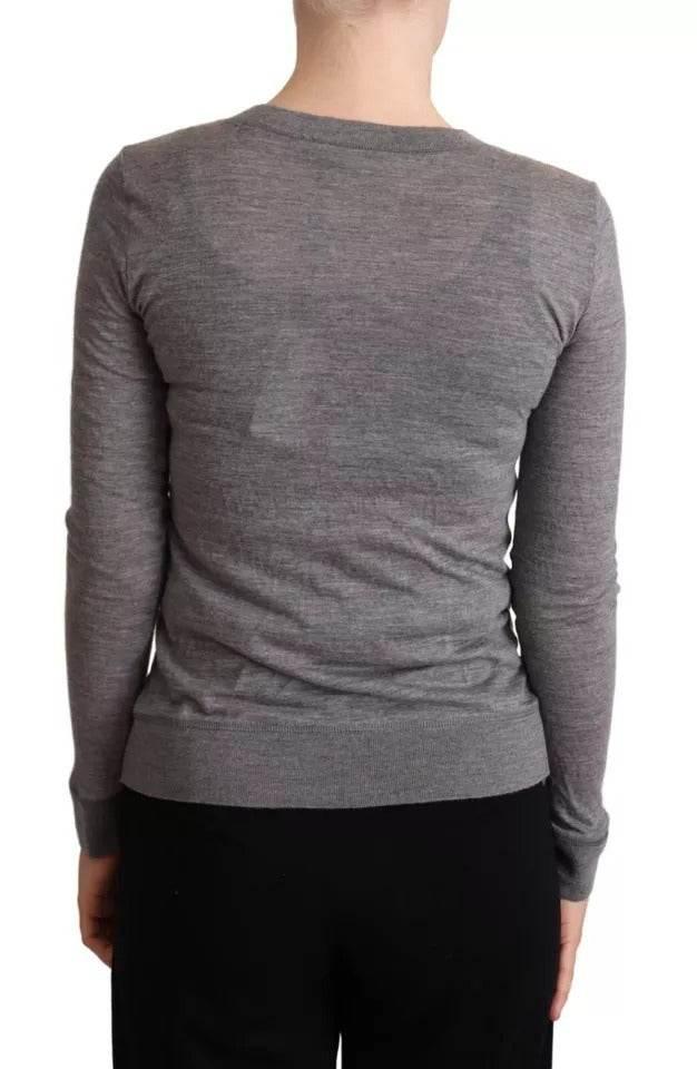 Dolce & Gabbana Gray Wool Button Down Cardigan Sweater - Hilstor