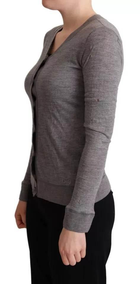 Dolce & Gabbana Gray Wool Button Down Cardigan Sweater - Hilstor