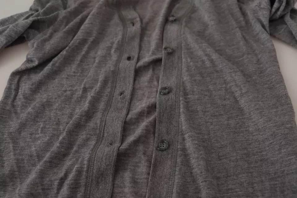 Dolce & Gabbana Gray Wool Button Down Cardigan Sweater - Hilstor