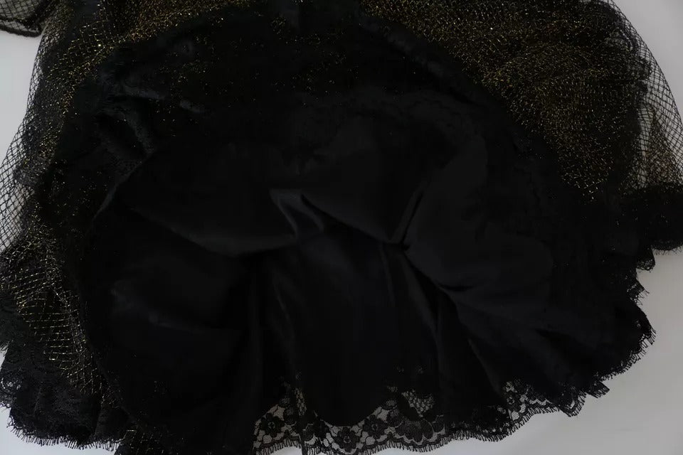 Dolce &amp; Gabbana sort guld krystal hjerte A-line kjole