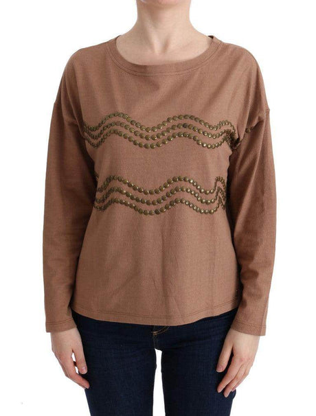 John Galliano Brown Cotton Studded Sweater - Hilstor