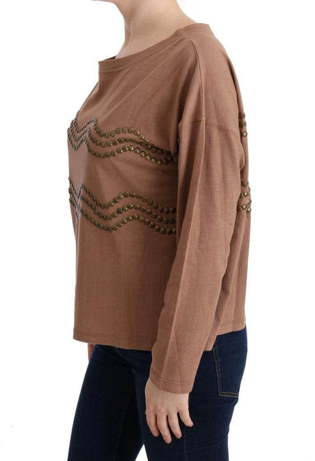John Galliano Brown Cotton Studded Sweater - Hilstor