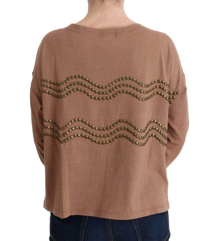 John Galliano Brown Cotton Studded Sweater - Hilstor