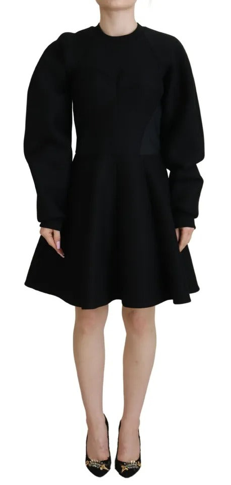 Dolce &amp; Gabbana Bomuld Sort Langærmet A-line Mini Kjole