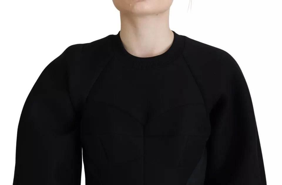 Dolce & Gabbana Cotton Black Long Sleeves A-line Mini Dress - Hilstor