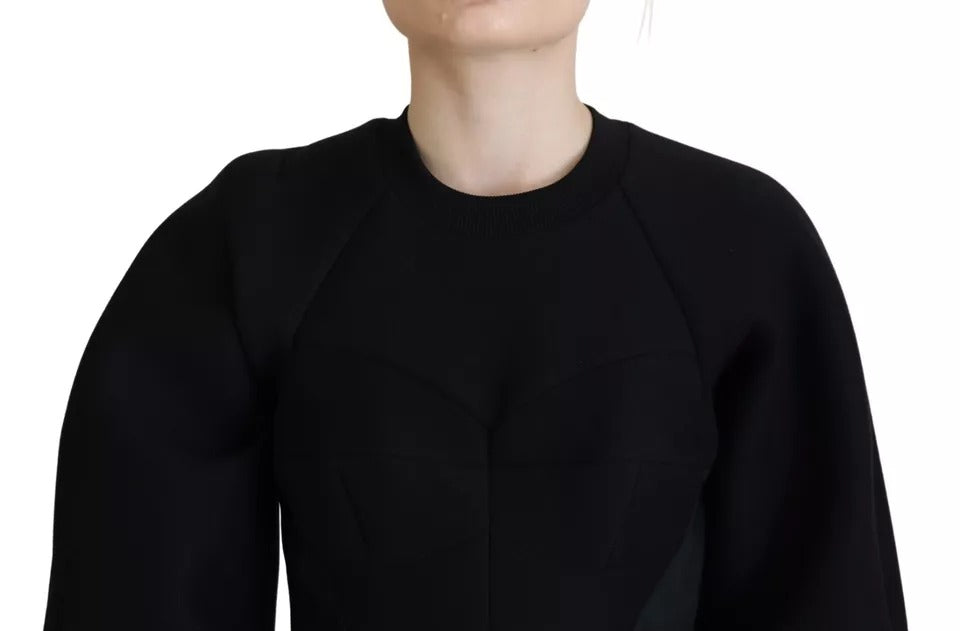 Dolce &amp; Gabbana Bomuld Sort Langærmet A-line Mini Kjole