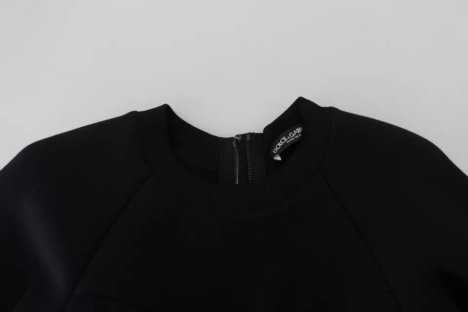 Dolce &amp; Gabbana Bomuld Sort Langærmet A-line Mini Kjole